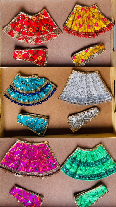 MATA Rani Dress /Patka & Lehanga (Set of 6)
