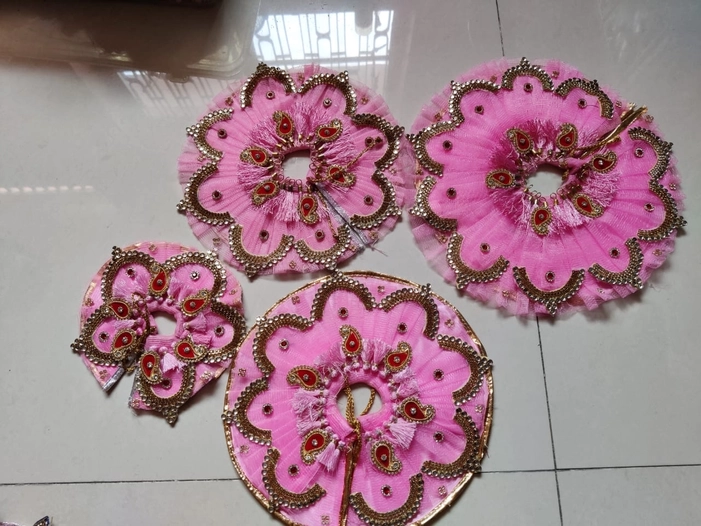 Pink designer dress with padgi