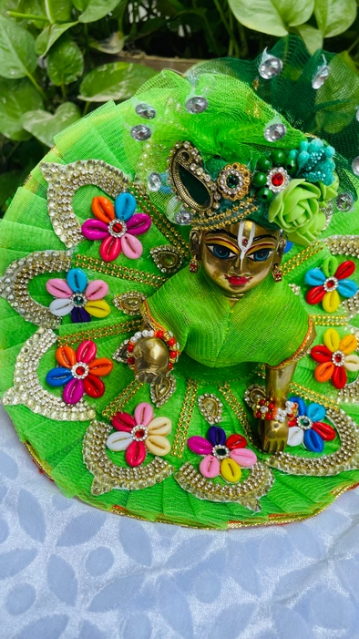 Light green Dress choli patka & Padgi