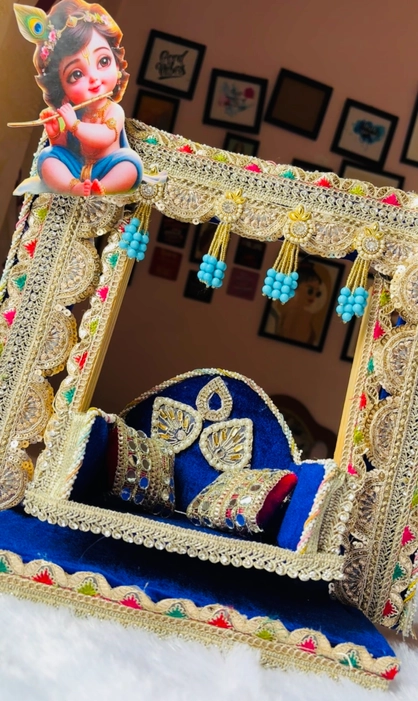 Blue Designer Jhula round big palna