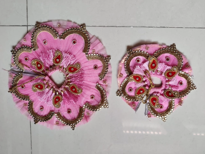 Pink designer dress with padgi