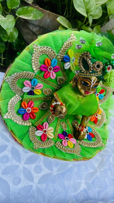 Light green Dress choli patka & Padgi