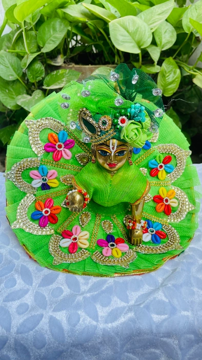 Light green Dress choli patka & Padgi
