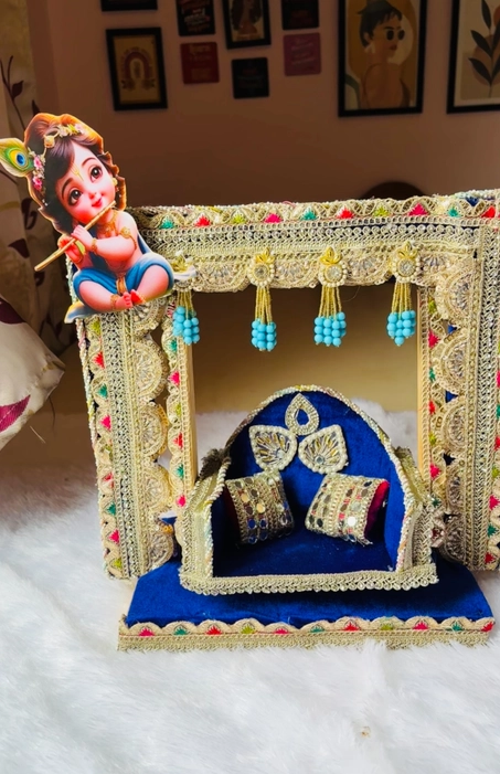 Blue Designer Jhula round big palna