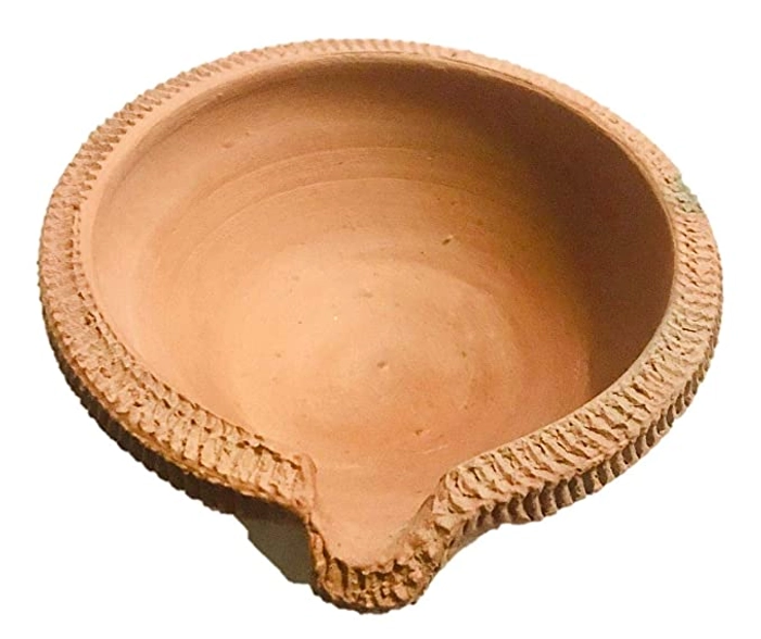 Handmade Earthen Clay Big Size Diya/terracotta Decorative Dipawali/diwali Diya/oil Lamps for Pooja/puja