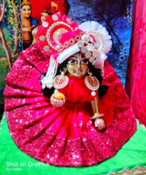Designer Red dress with padgi