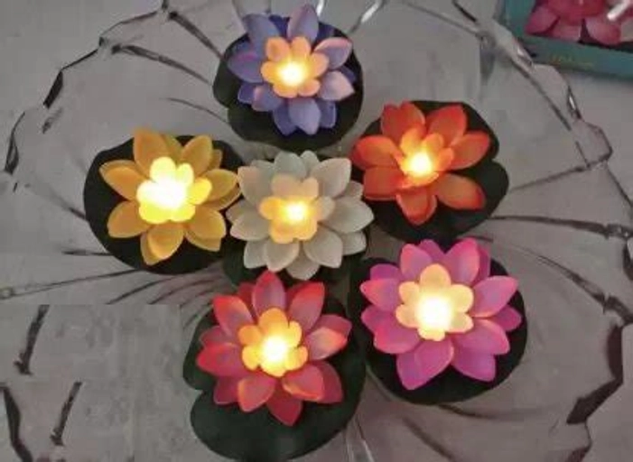 Lotus LED Light for Home Decor Candle Home Decoration Multicolor Floating