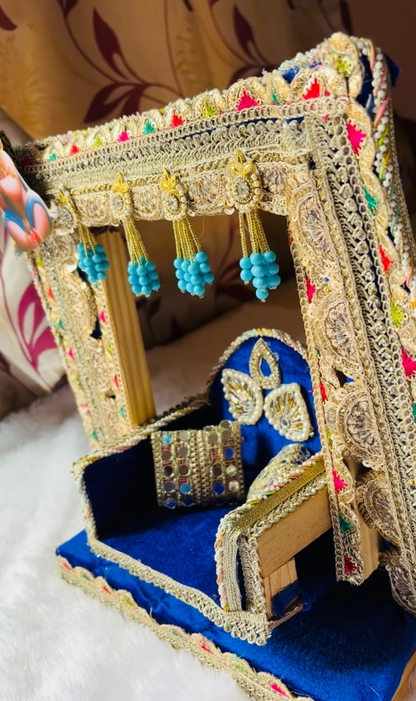 Blue Designer Jhula round big palna